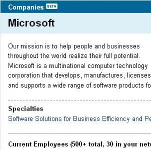 Microsoft’s LinkedIn Profile